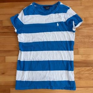 Ralph Lauren striped blue and white t shirt